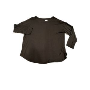 Lou & Grey Black Ribbed Tunic 3/4 Sleeve Size XL